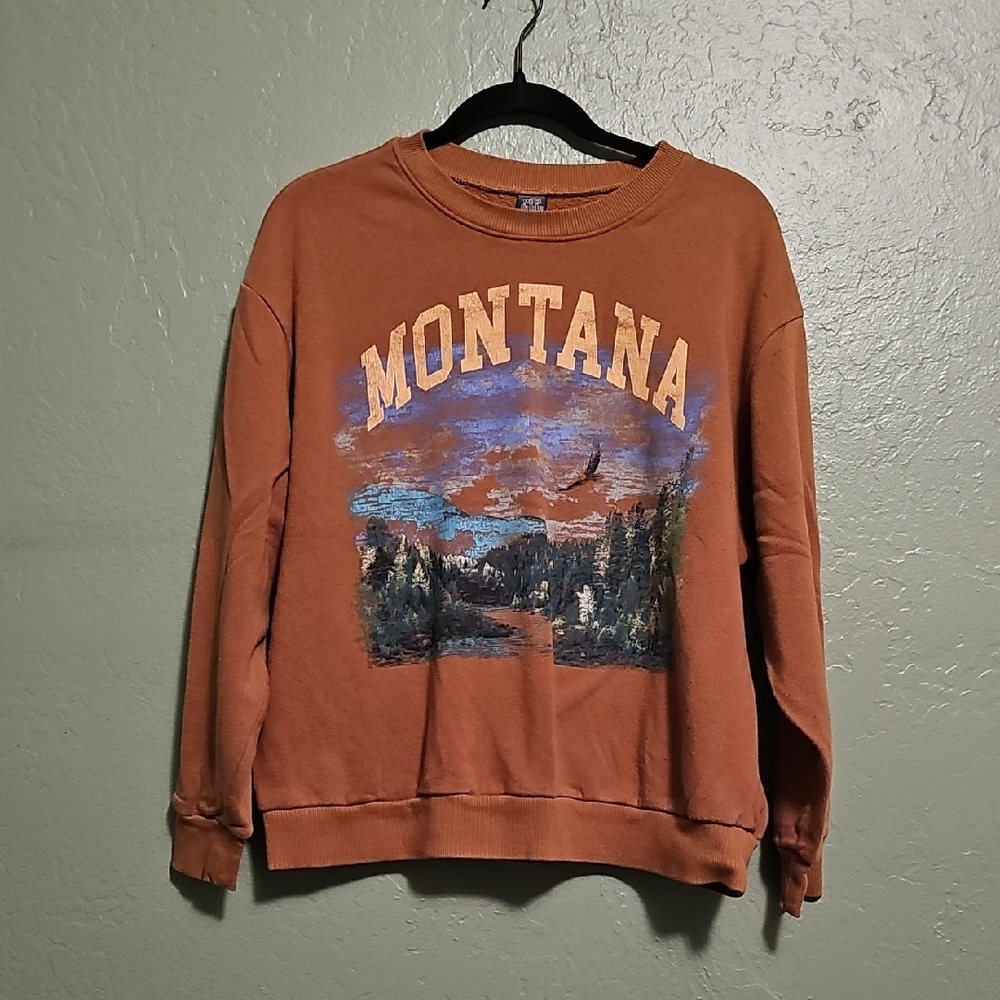 Wild Fable Orange Montana Crew Neck Sweater